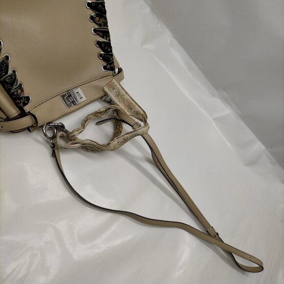 Authentic Fendi Beige Leather Hand Bag mn764-121225 - Picture 5 of 16